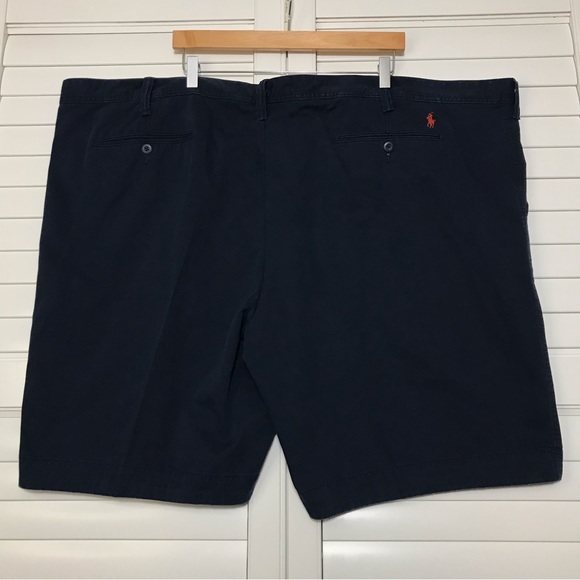 Polo Ralph Lauren Classic Fit Flat Front Chino Shorts Navy Blue Size 54 Big - Picture 2 of 9